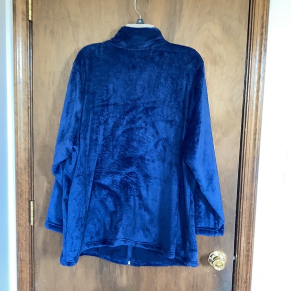 LastCall❌Croft & barrow minky zip front navy blue shirt jacket w pockets size 2X - Picture 14 of 16
